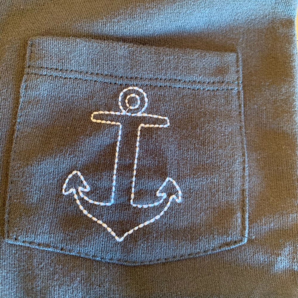 ❌SOLD❌Gray Nautical Boy’s Romper Overalls Size 12 - Picture 5 of 7